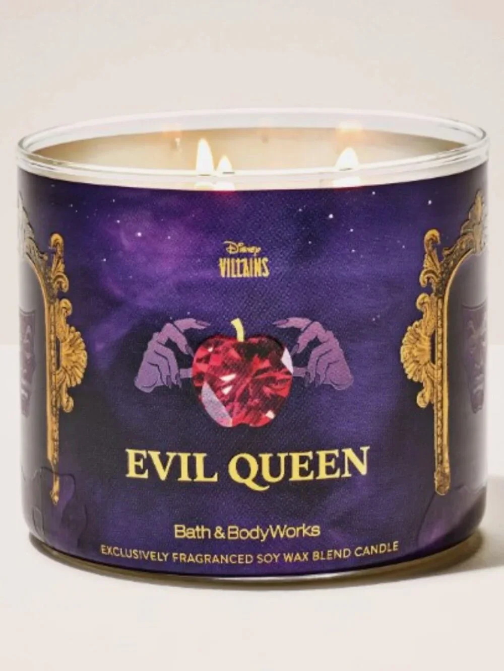 NIB Disney Villains EVIL QUEEN Poison Apple Skull 3-Wick Candle Collection